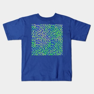 Blue on Green Animal Print Kids T-Shirt